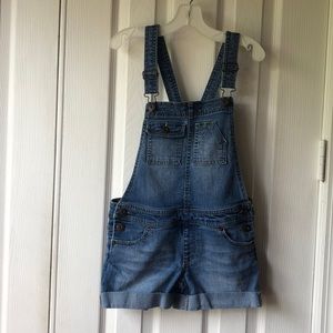 Lucky Brand girls’ short denim overalls size 10